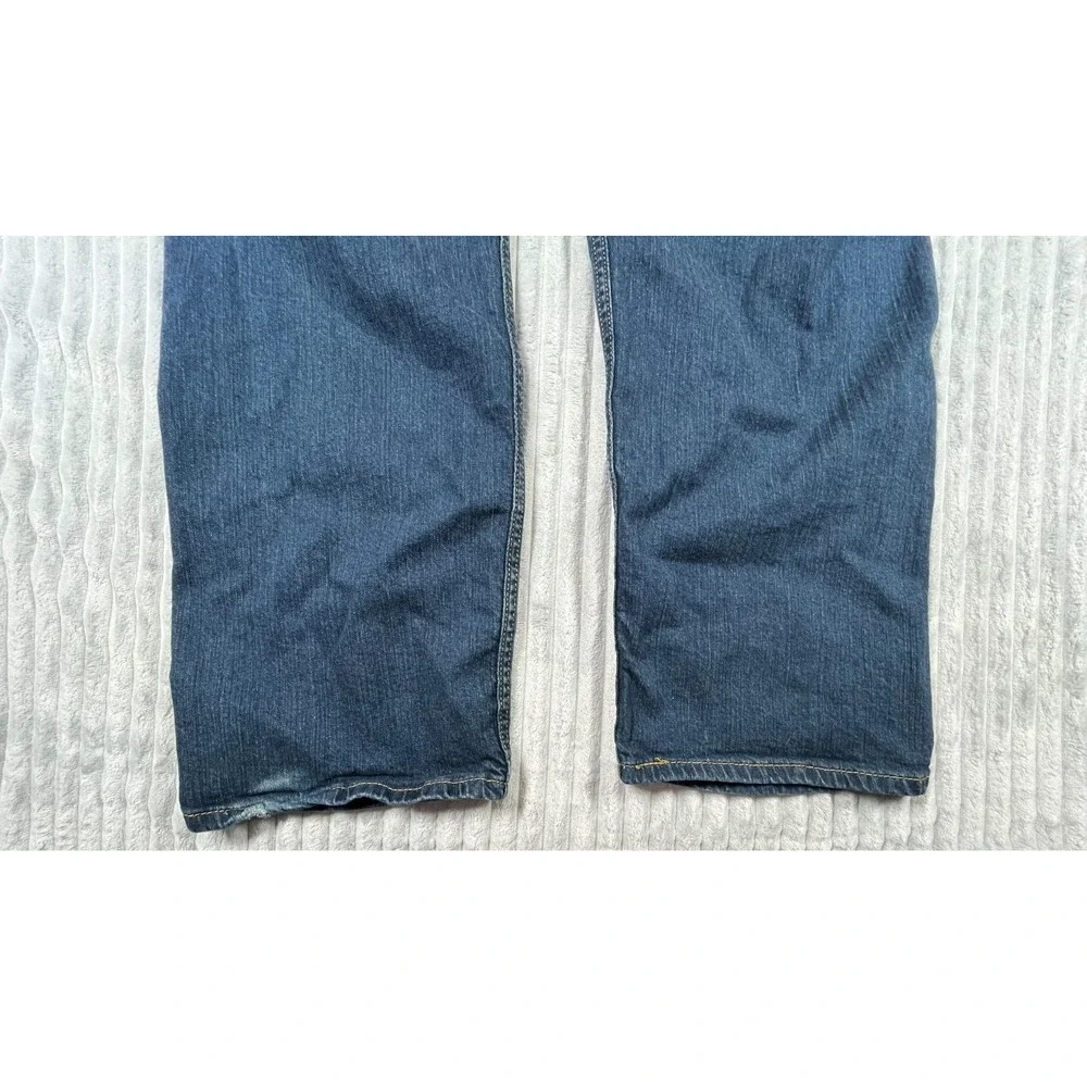 Levi's Jeans Men's 42x30 505 Straight Leg High Rise Medium Wash Denim Whiskering
